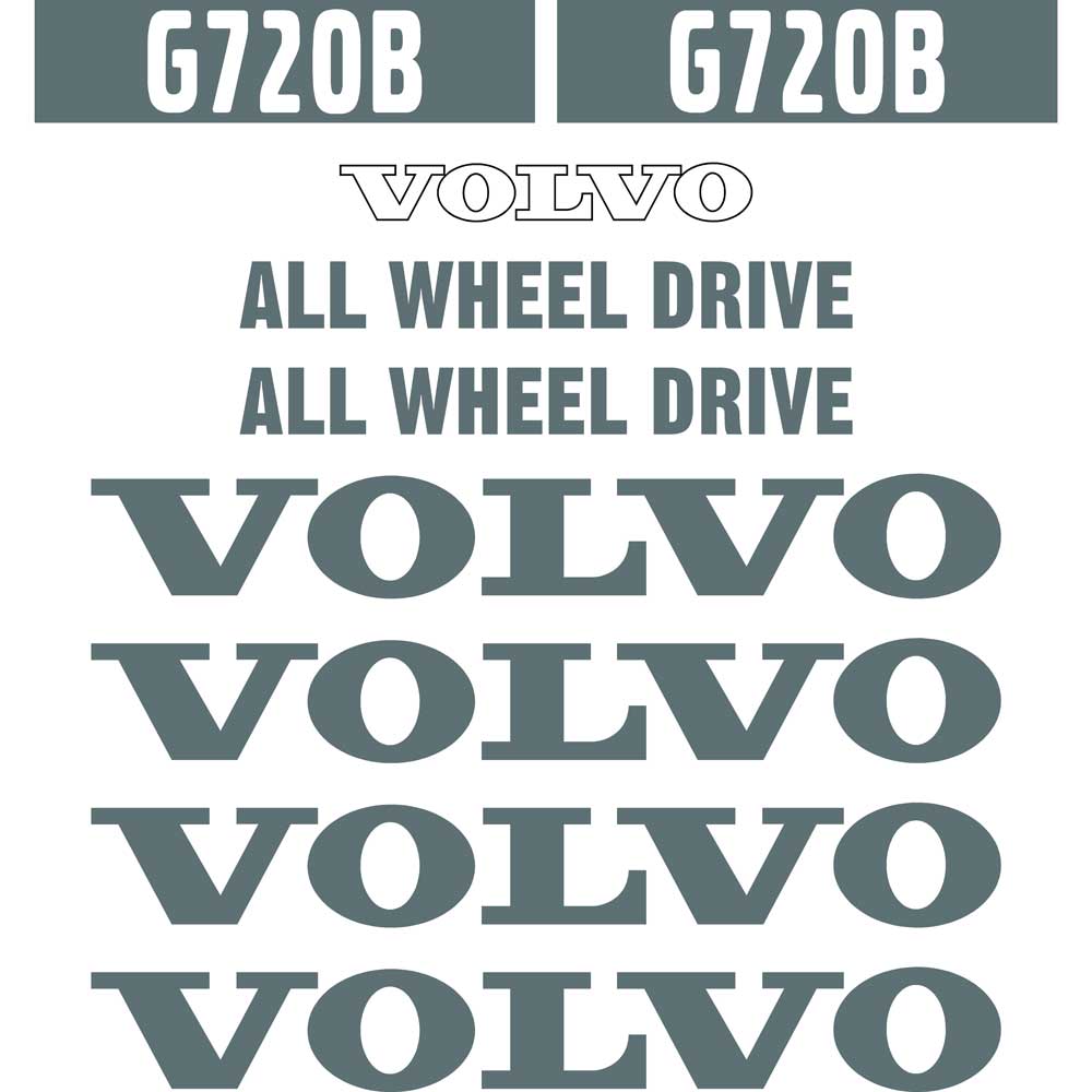 Volvo G720B Decal Kit Volvo G720B Decal Kit