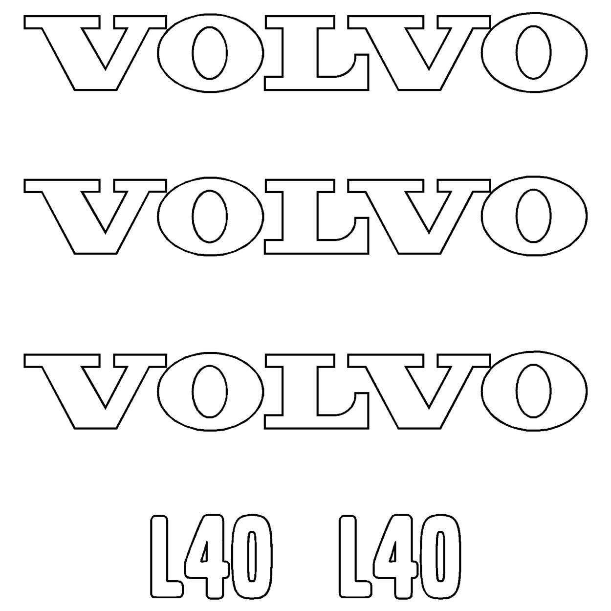 Volvo L40 Decal Kit Volvo L40 Decal Kit