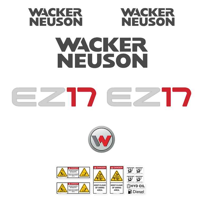 Wacker Neuson EZ17 Decal Kit Wacker Neuson EZ17 Decal Kit