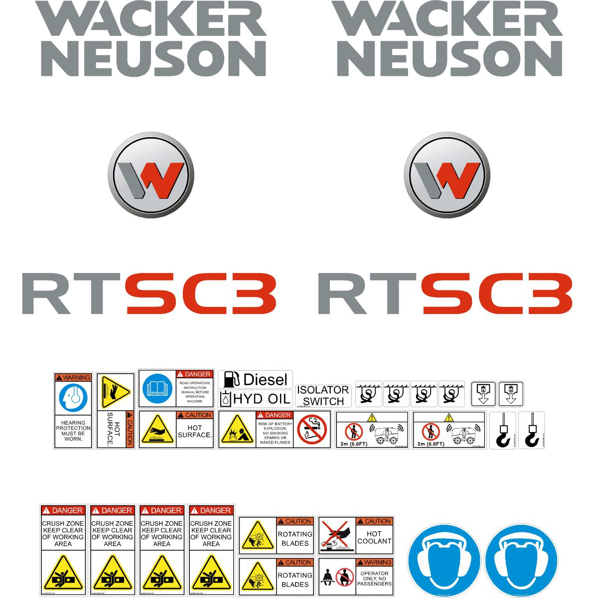 Wacker Neuson RTSC3 Decals Wacker Neuson RTSC3 Decals