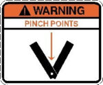 Warning Pinch Points Decal