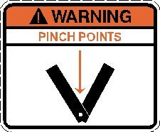 Warning Pinch Points Decal Warning Pinch Points Decal