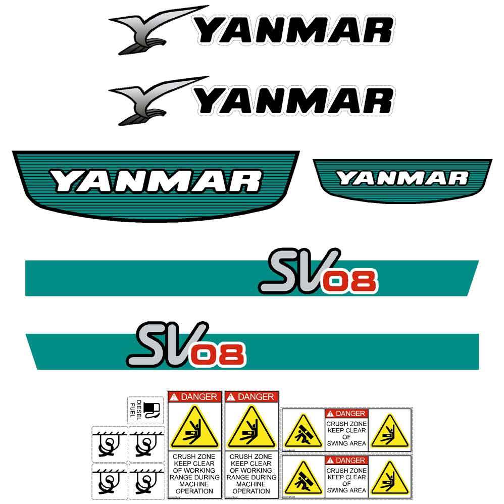 Yanmar SV08 Decal Kit Yanmar SV08 Decal Kit