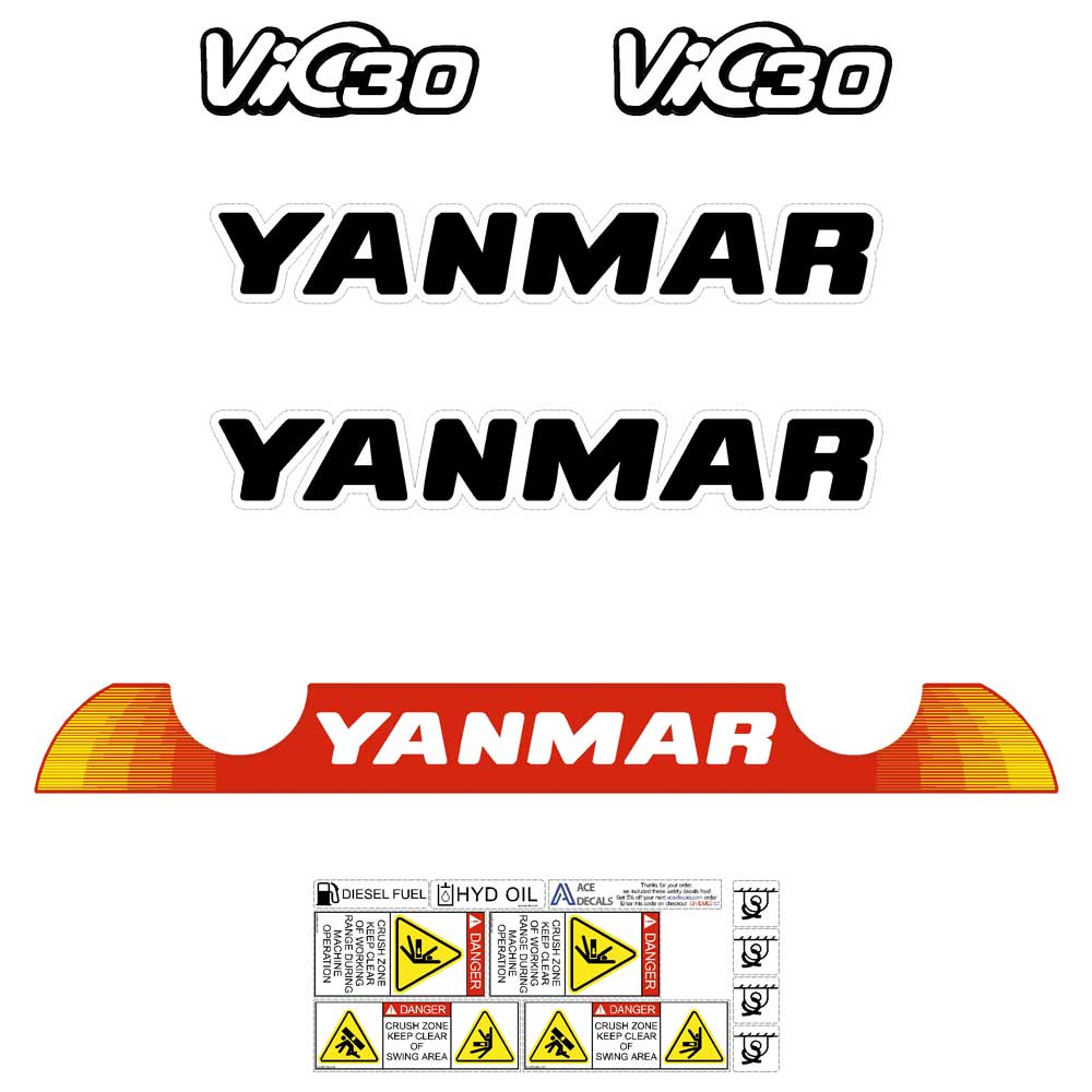 Yanmar Vio30-6 Decal Kit Yanmar Vio30-6 Decal Kit